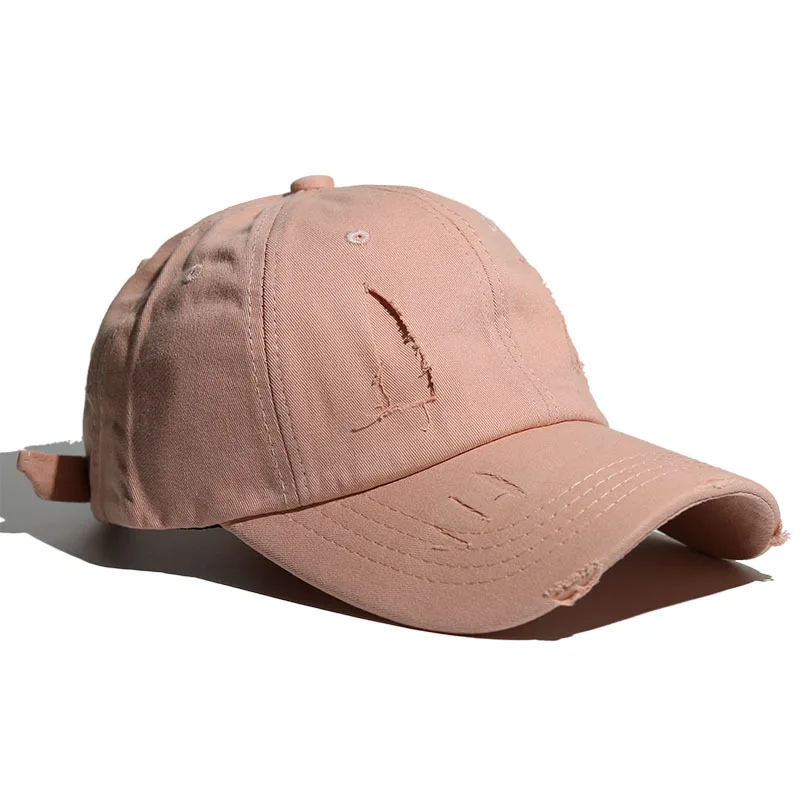 Hole Baseball Caps Men Spring Summer New Solid Color Sport Caps Women Ponytail Snapback Hip Hop Visor Vintage Hats Korean Style