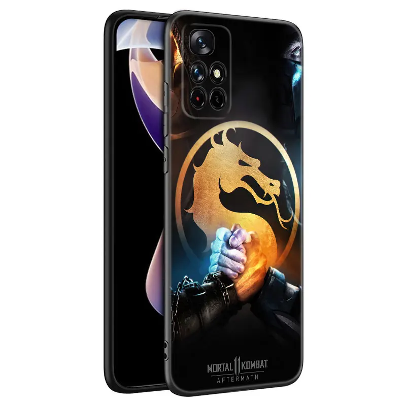 Mortal Kombat Black Silicone Phone Case For Xiaomi Redmi Note 10 11 11S 12 13 4G 8 9 11T Pro 5G Plus 8T 9S 10S 12S