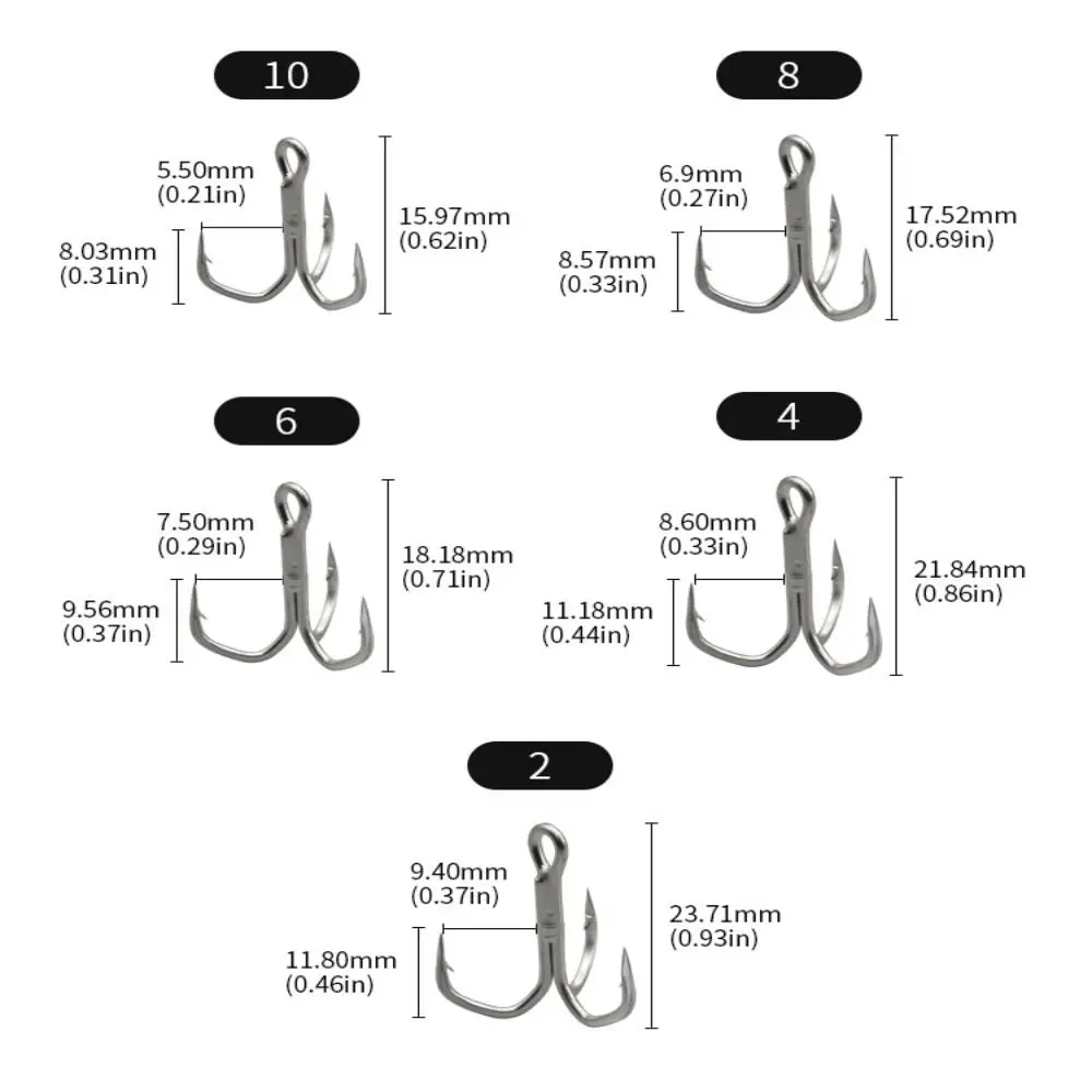 10pcs new Treble Jig Fishhooks Fishing Tackle Lure High Carbon Steel Hook Sharpness 5X intensify Barbed Hooks Durable