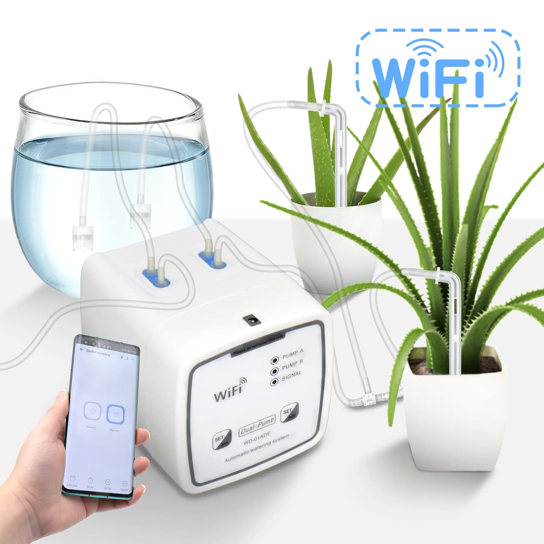 

FROGBRO WIFI Intelligent Watering Device Double Pump Timed Automatic Drip Irrigation System Remote APP Controller for Garden