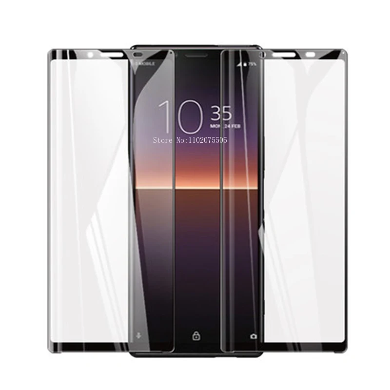 2Pcs Tempered Glass For Sony Xperia 1 5 10 II III IV Black Edge Screen Protector For Sony Xperia  2 1 5 10 Lite I II V Glass