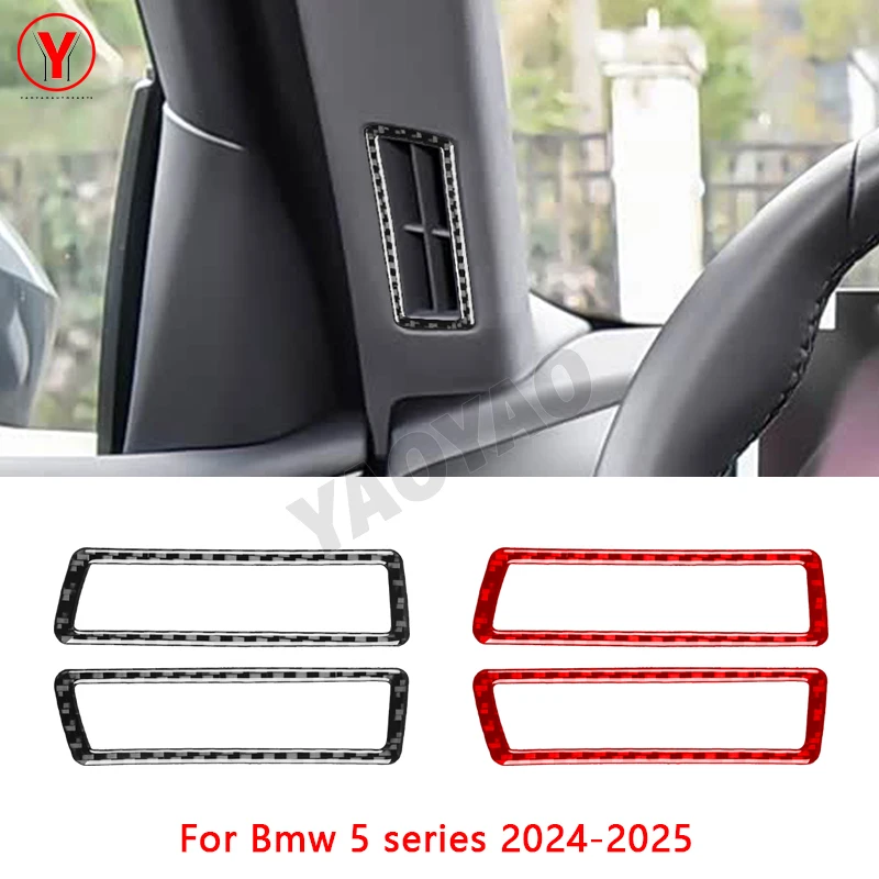 

Real Carbon Fiber A-pillar Air Conditioning Outlet Vent Trim Cover Car Accessories Sticker For BMW 5 Series i5 G60 G68 2024 2025