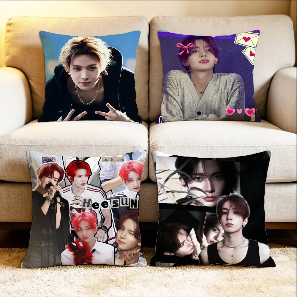 H-Heeseung L-Lee Vocal King Various Sizes Square Pillow Case For Car Home Bedchamber Decor