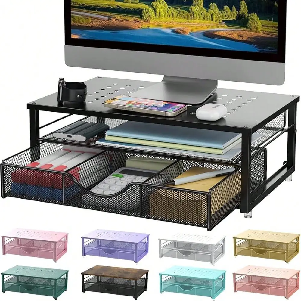 

Подставка для монитора, органайзеры и аксессуары для рабочего стола с выдвижным ящиком, офисные аксессуары, органайзеры для рабочего пространства