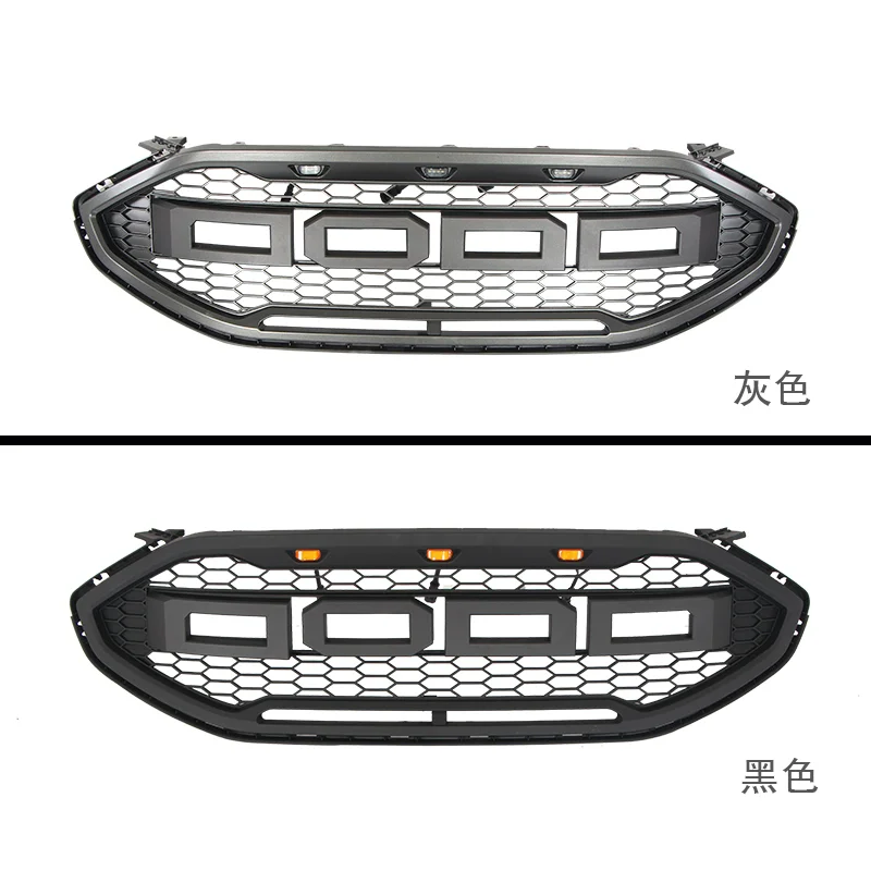 Car Front Bumper Grill with lights for Ford Edge 19-22 modified Mask net radiator grille Body kit Car Accessories