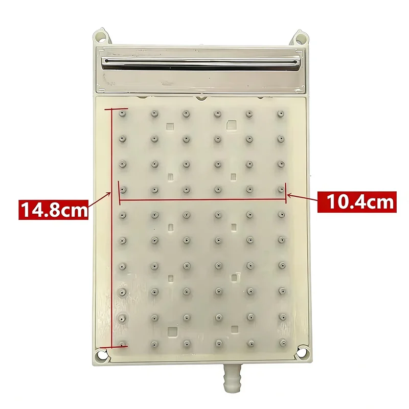 

ABS Rectangular Shower 11mm intubation type interface Shower head 6 * 10 hole Top Spray Waterfall outlet