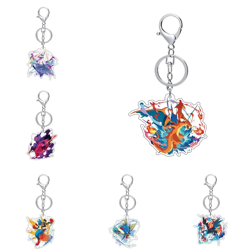 

DIY Homemade Anime Pokemon Acrylic Keychain PTCG PVC Charizard Pack Pendant Jewelry Pendant Toys Holiday Gifts
