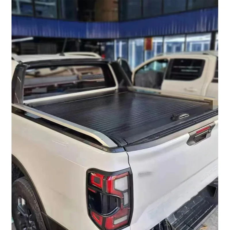 Wildfront Aluminum Alloy Retractable Roller Shutter Lid Pickup Tonneau Cover with Locking Wildtrak XLT T6 T7 T8 T9 XLS XL