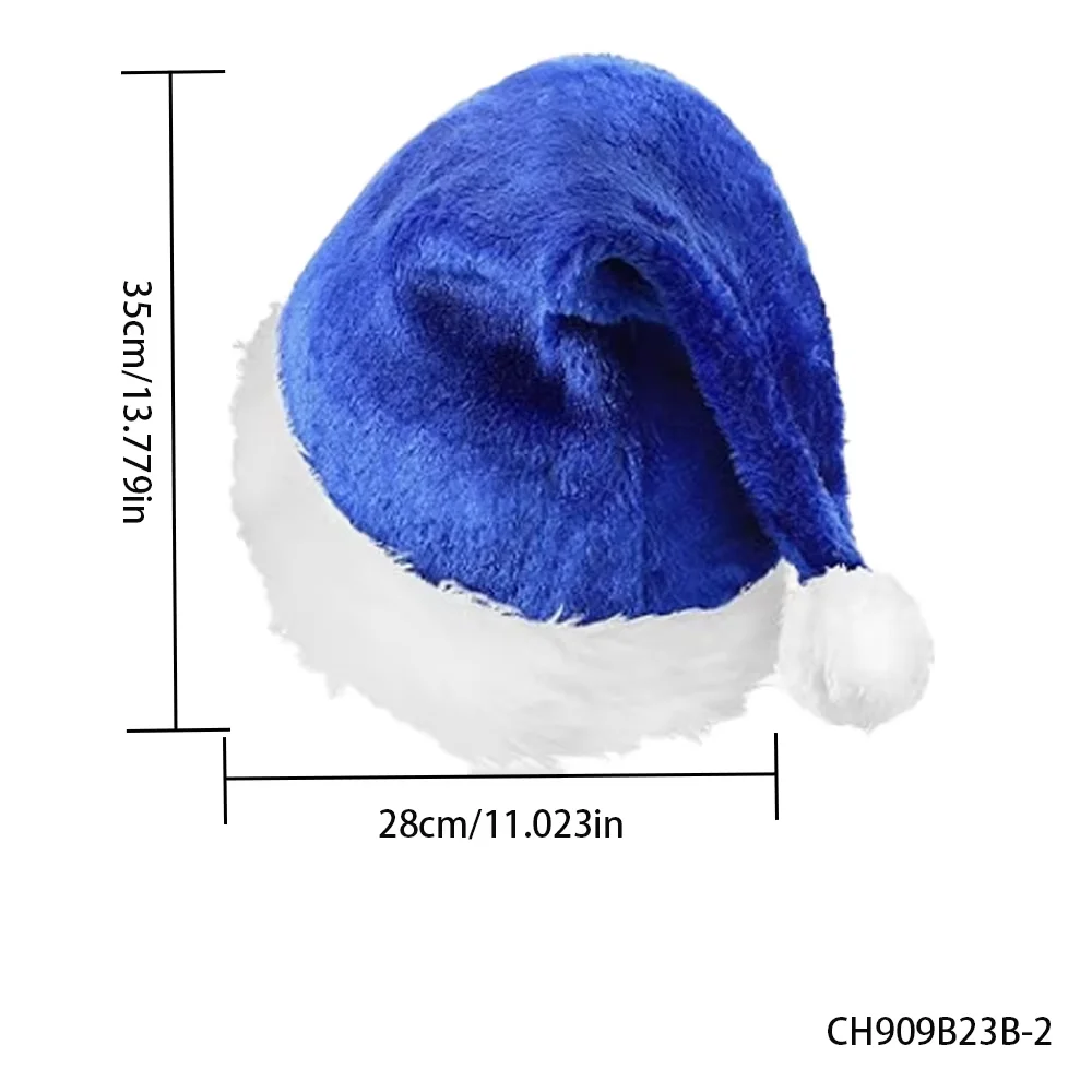 PESENAR Pluche Vakantie Kerst Kerstman Hoeden Korte Pluche Claus Cap met Gevoerd Unisex Fluwelen Comfort Kerstmuts Dikker Pluche