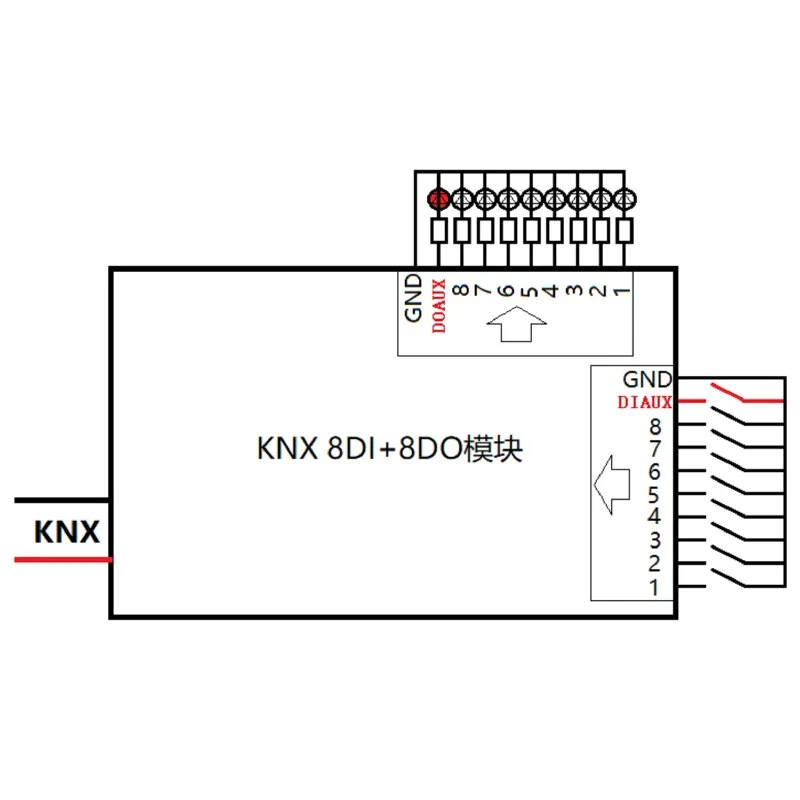 KNX 8DI+8DO Input Output Module H8I8O Digital I/O Controller for Building Automation