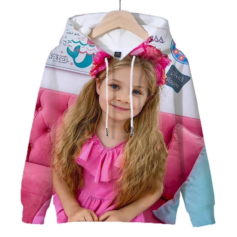 Sudaderas con capucha con estampado 3D de serie Diana para niños, jersey de lana Kawaii para niñas, Tops Y2k, Sudadera con capucha para niñas lindas, ropa para niños, otoño