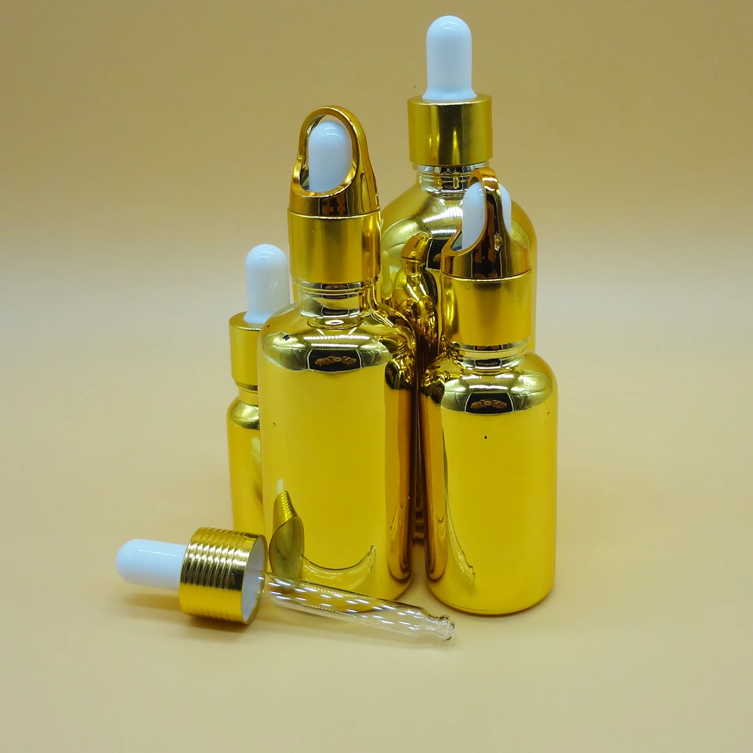 

10/20pcs 10/20/30/50/100ml Empty Essential Oil Bottle Gold Glass Attar Oil Bottle Dropper Bottle Perfume Spray Bottle