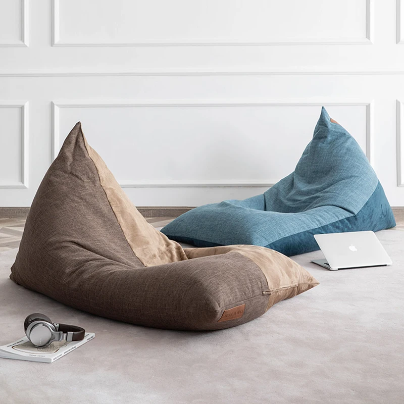 

Customize Triangle Bean Bag Covers Soft Floor Beanbag Sofa Bed Indoor Bean Bag Pouf Chairs Big Bean Bag for Adults