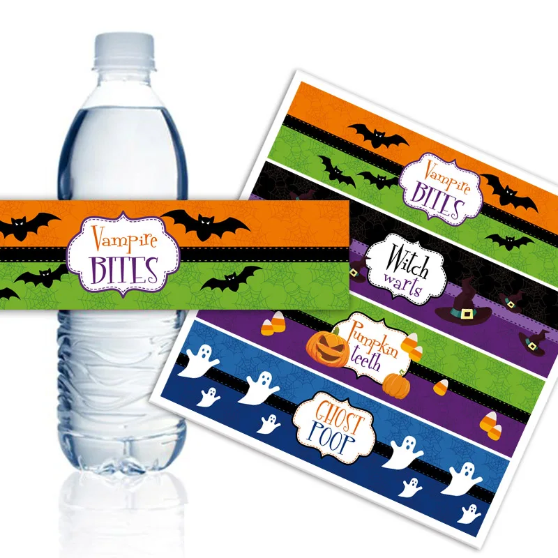 Halloween Party Water Bottle Label Decoration  -15 PCS 1 order