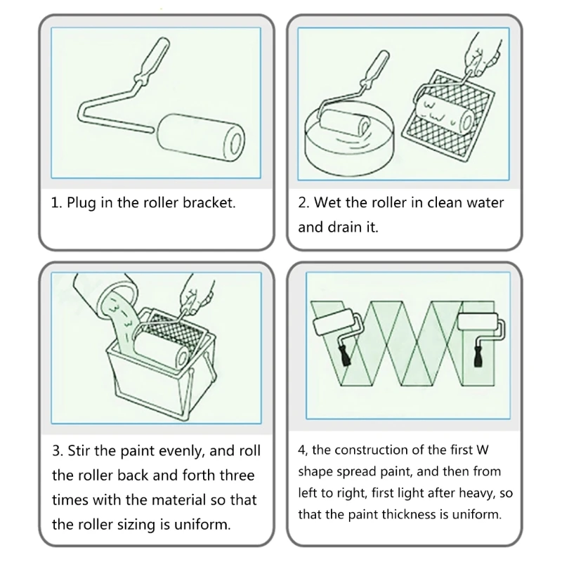 Kuas Rol Dinding Profesional Kuas Rol Dinding Tahan Lama & Fleksibel Kuas Rol Ekonomis untuk Cakupan Halus