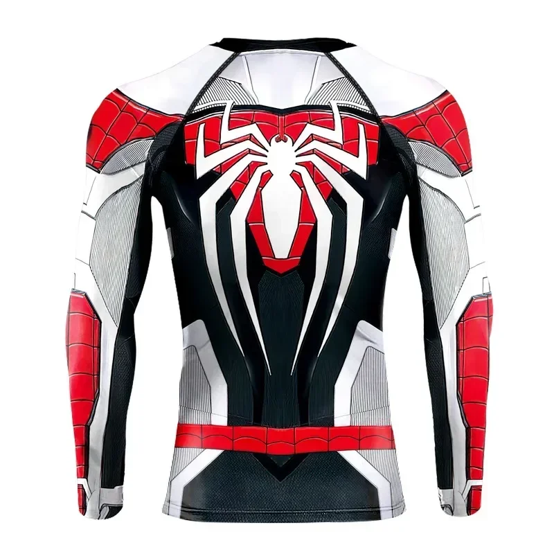 Spider Man Fitness T-shirt  Long Sleeve Cosplay Costume Superhero Tight Fitting Clothing Sports Training Fitness Tops Man Gift