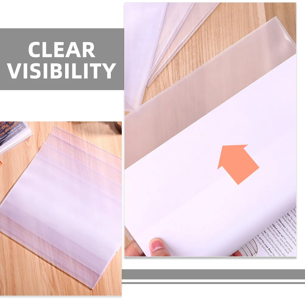 20Pcs Book Jacket Covers Transparent Waterproof for Textbooks Fast Application Long-Lasting Page and Cover Defense