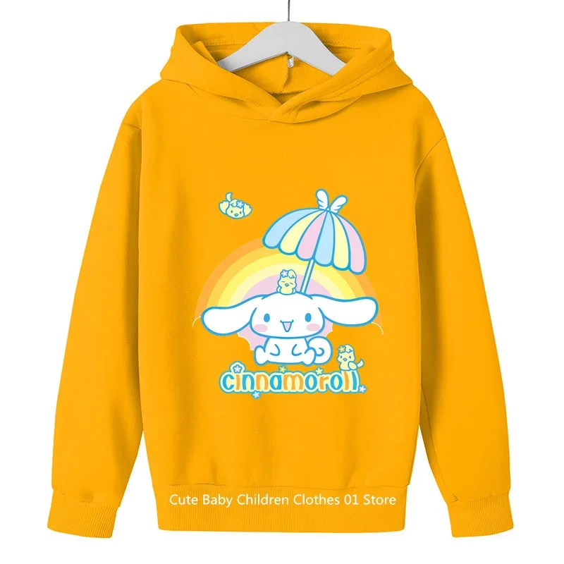 2024 Male And Female Anime Cinnamon Roll Hoodie Children'S Clothing Cartoon Student Hoodie Outdoor Spring And Autumn Ages 1-14