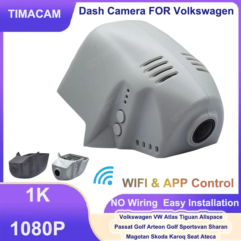 TIMACAM New HD 1080P Wifi Dash Cam for Volkswagen vw Atlas Tiguan Passat Allspace Golf Arteon Sharan Magotan for Skoda for Seat