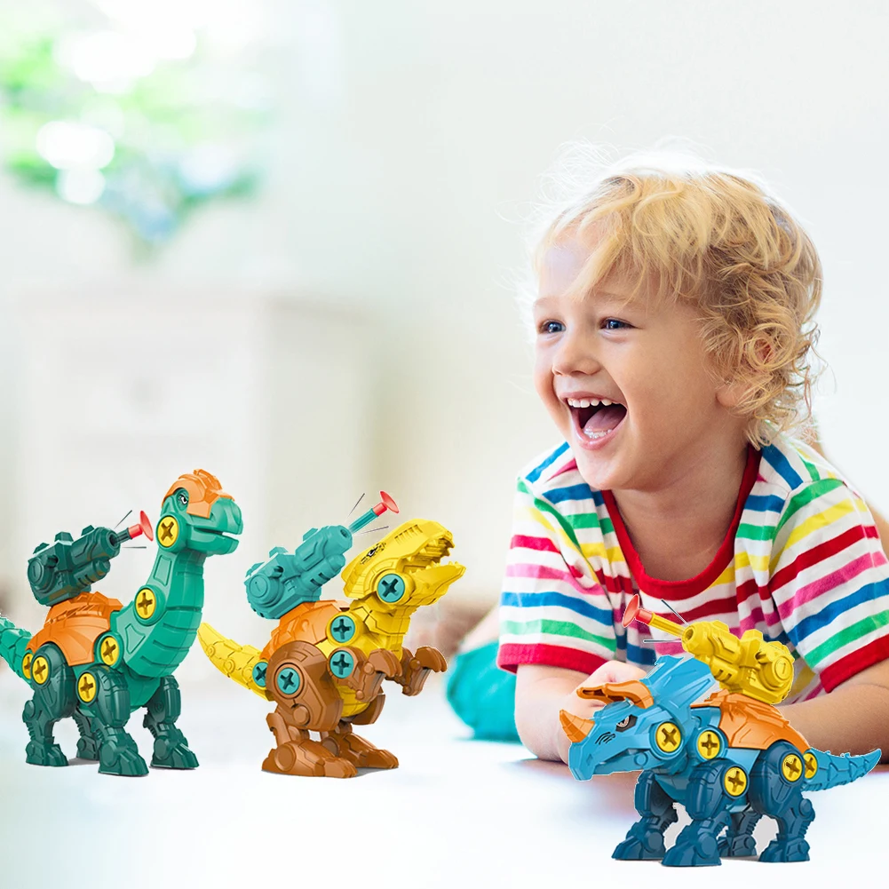 DIY Disassembly Assembly Dinosaur Toy Set for Children Kids Gift Screw Nut Combination Assembling Dinosaur Model Educational Toy