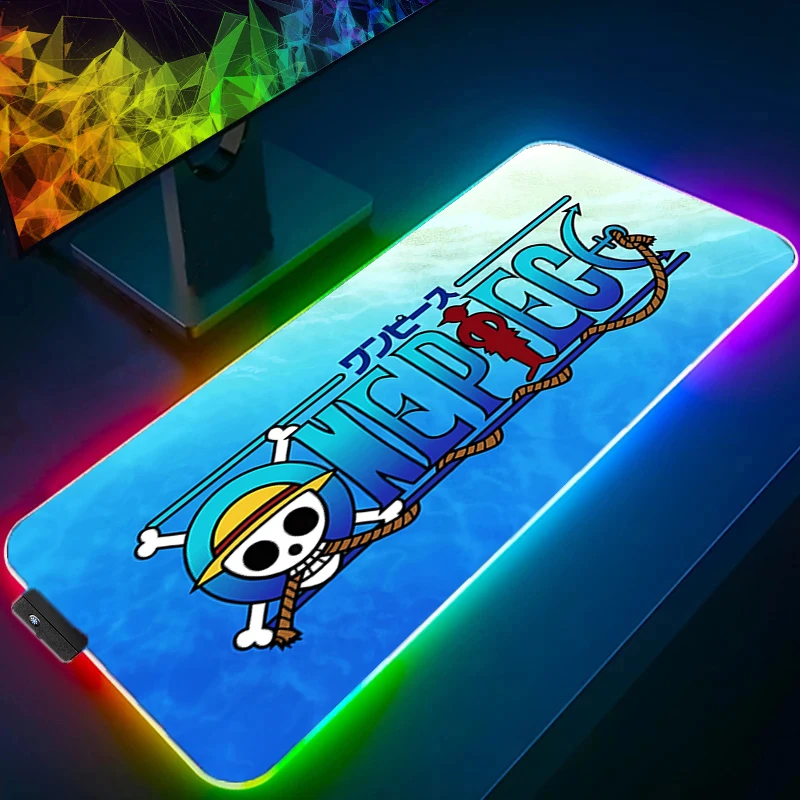 RGB Mouse Pad One Piece Luffy Computer Speed type carpet mat for e-sports players Laptop Keyboard LED Mousepad Desk Mat