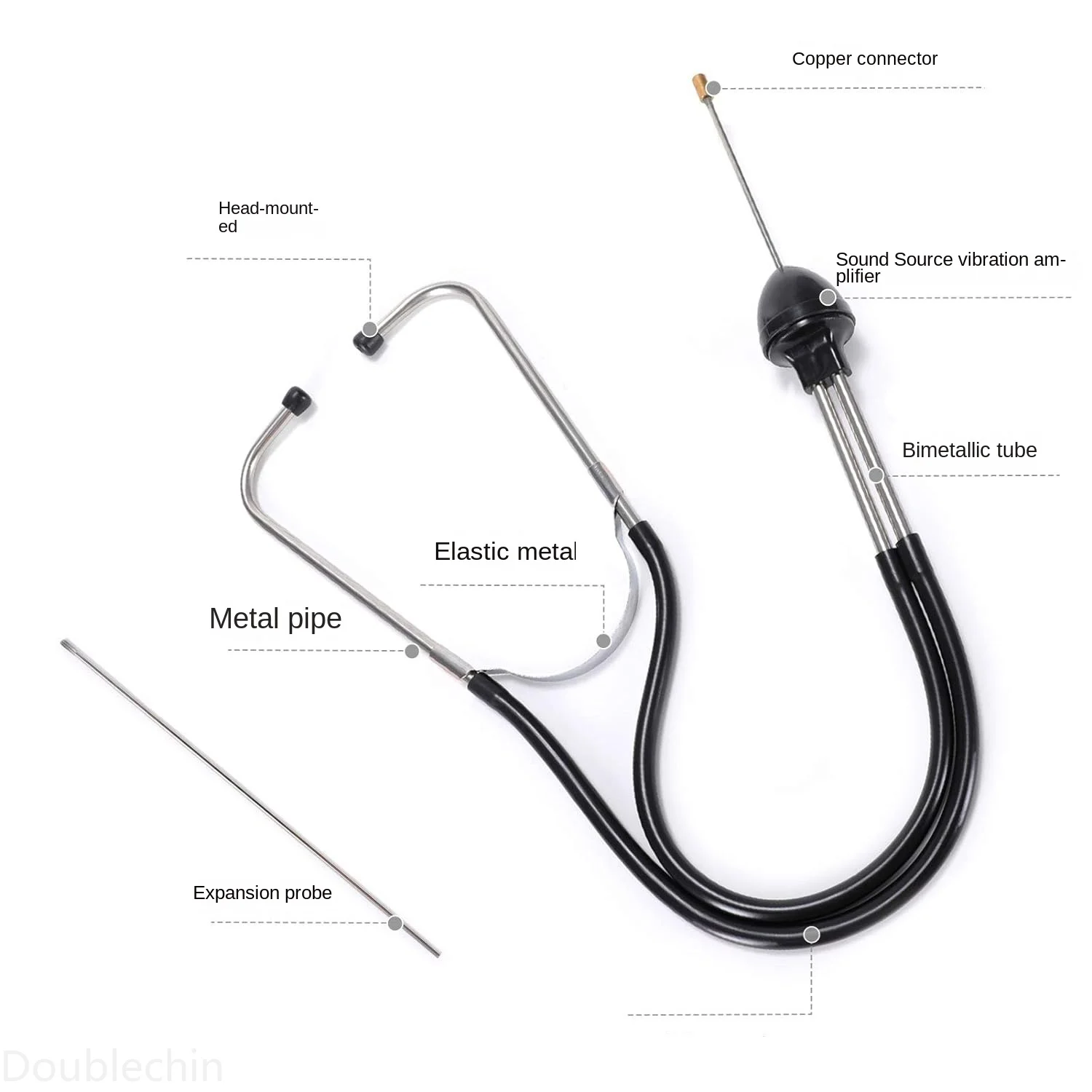 1 Stück Auto-Zylinder-Stethoskop, Mechaniker-Stethoskop für Motorblock-Diagnose, Kfz-Motor-Hörgerät zur Fahrzeugdiagnose – Detail 13