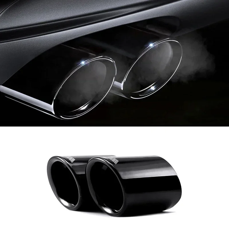 Car Part For BMW 1 2 3 4 5 7 Series X1 3GT F20 F22 F30 F32 F34 F10 F48 G30 G11 Gloss Black Steel Exhaust Pipe Trims Accessories