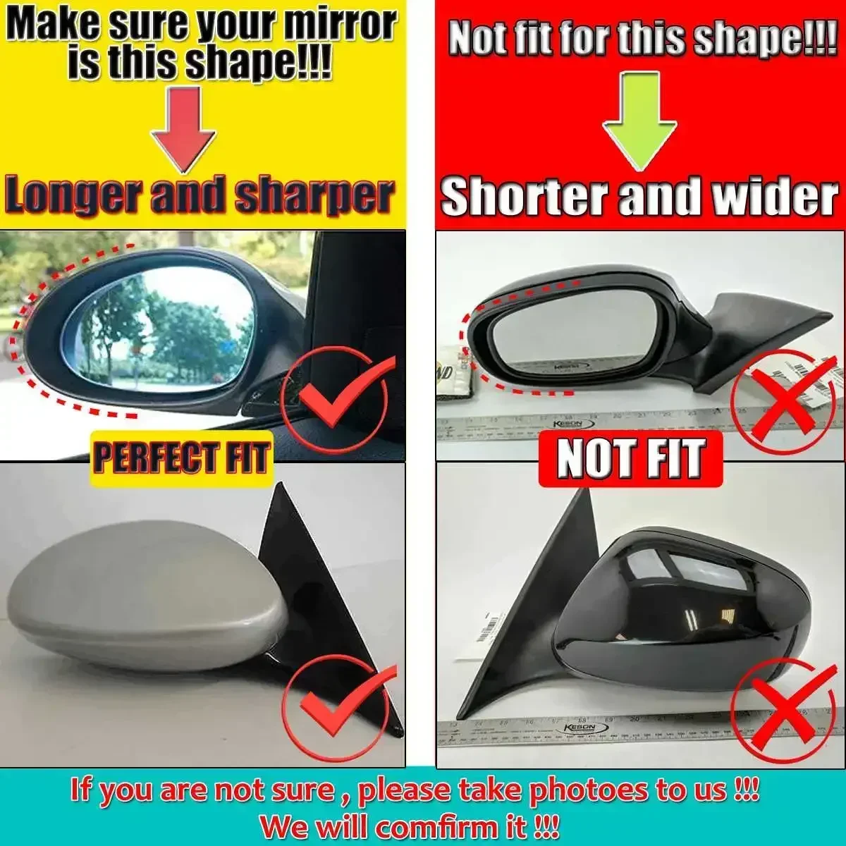 A Pair E90 E92 Mirror Cover Cap Car Side Mirror Direct Replacement For BMW E90 E91 2005-2007 E92 E93 2006-2009 PRE-LCI Body Kit