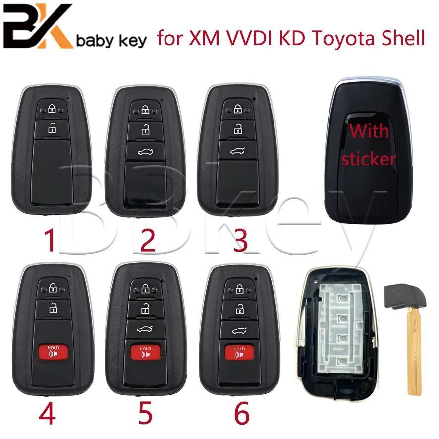 Replacement Shell Remote Car Key Case Fob for Toyota C-HR RAV4 Prius 2018-2019 for XM VVDI Smart Board 8A Board