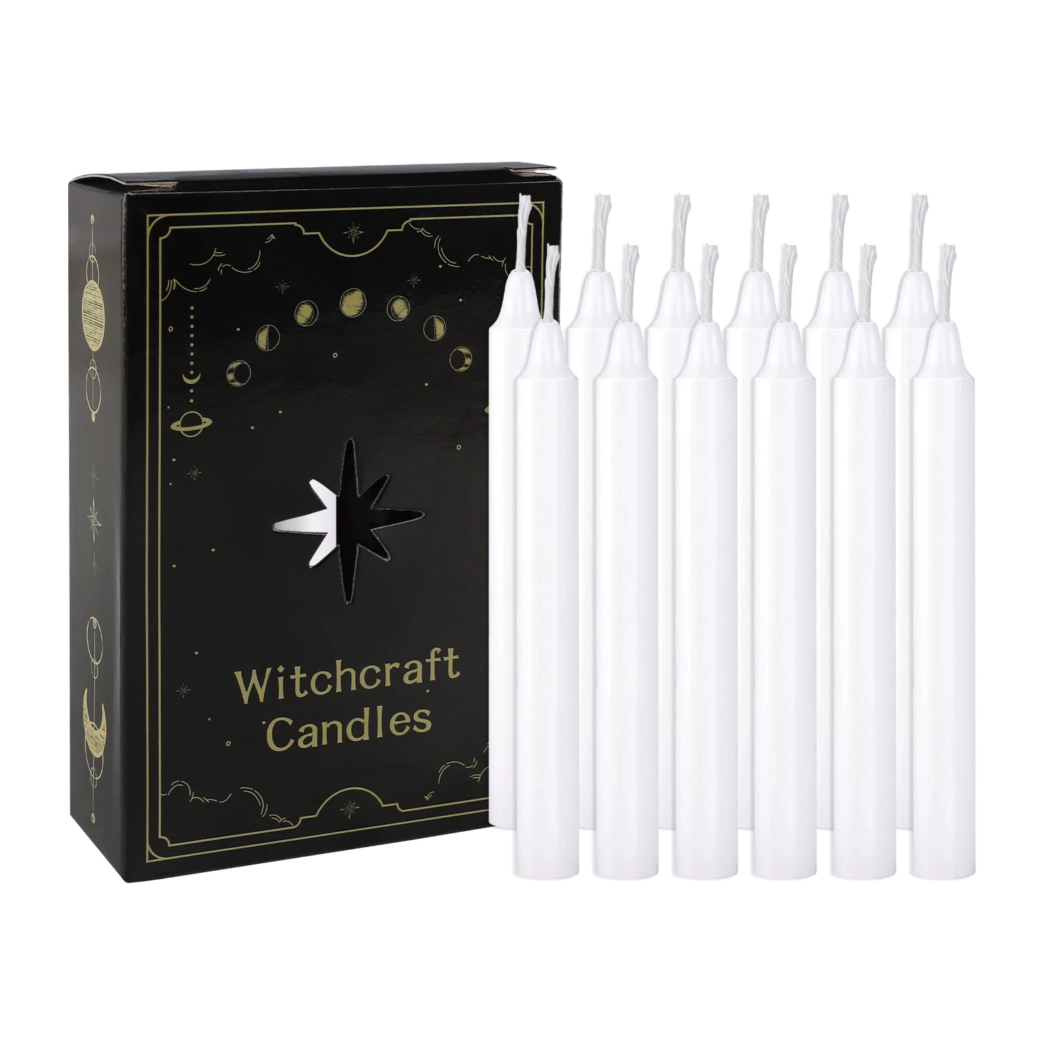 12 Uds. Velas de cera de varilla pequeña blanca de 3,9x0,4 pulgadas (10,1x1,2 cm), sin goteo, sin humo y sin fragancia, tiradas a mano, de alta calidad, adecuadas para varios lugares, diversas vacaciones.