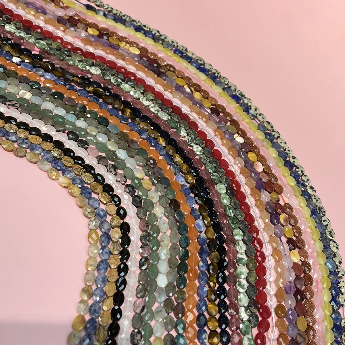 Naturstein-Achat/Opal, facettierte Perlen, 6 x 8 mm, zum Basteln von Schmuck, für DIY-Halsketten, Armbänder, Ketten und Ohrringe. – Detail 3
