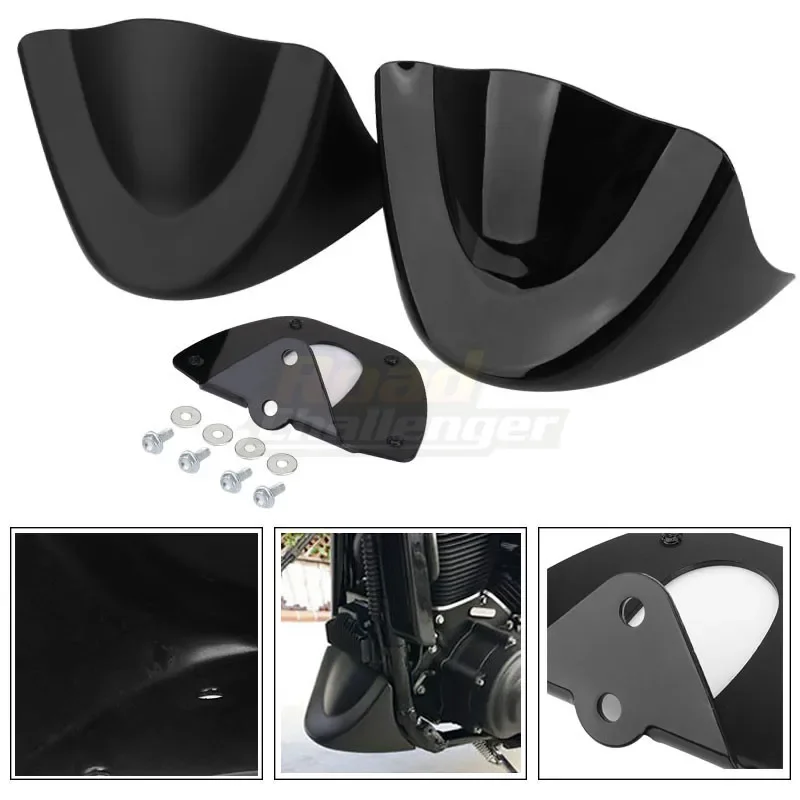 

New Gloss/Matte Black Motorcycle Lower Front Chin Spoiler Air Dam Fairing Cover For Harley Dyna Fat Bob Models 2006-2017