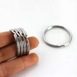 5pcs Metal Round-wire Split Rings Double Loop Keyring 10-38mm Keychain Keys Holder DIY Leather Craft hardware Stainless Steel