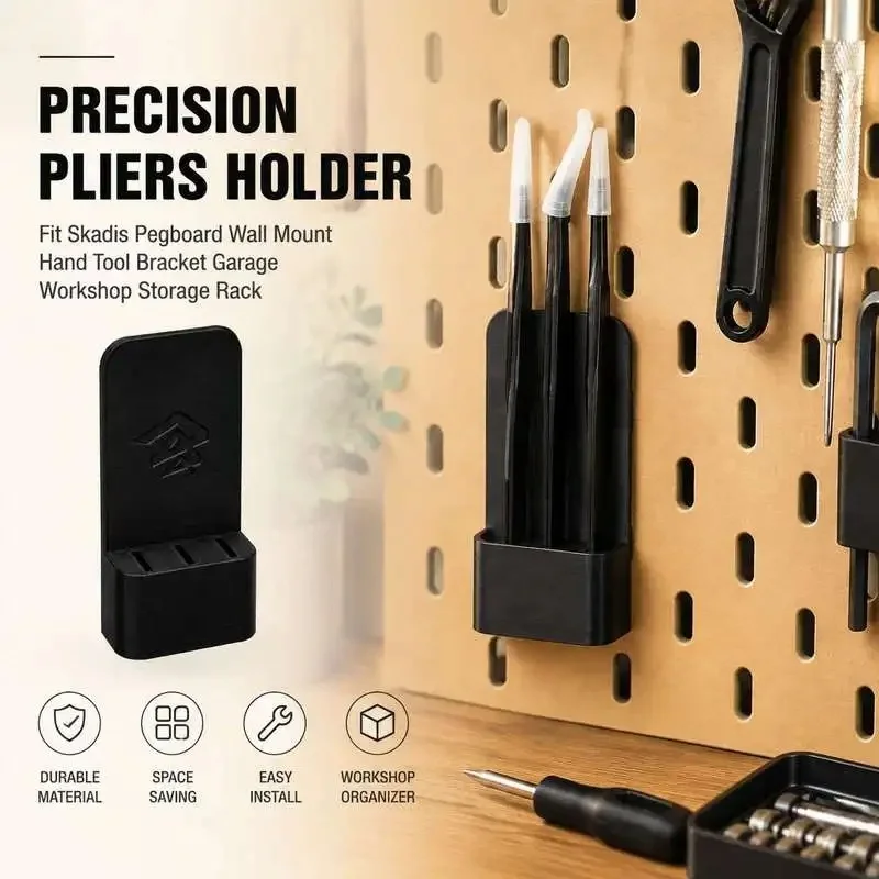 Skadis Pegboard Match Fine Pliers Holder Wall Mount Hand Tool Storage Rack For Workbench Organization