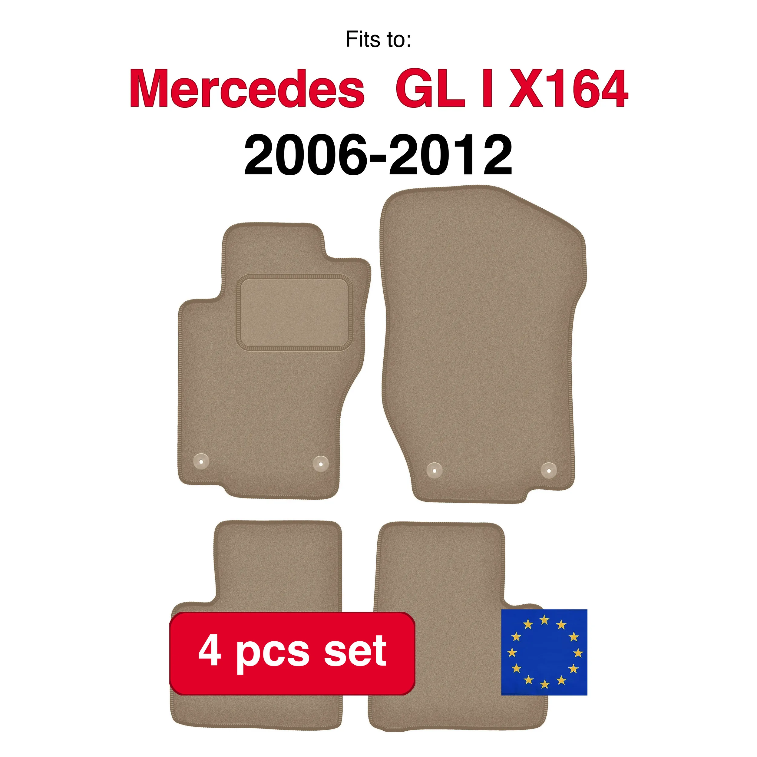 Mercedes GL I X164 SUV (2006-2012) velours automatten passend (4 stuks)