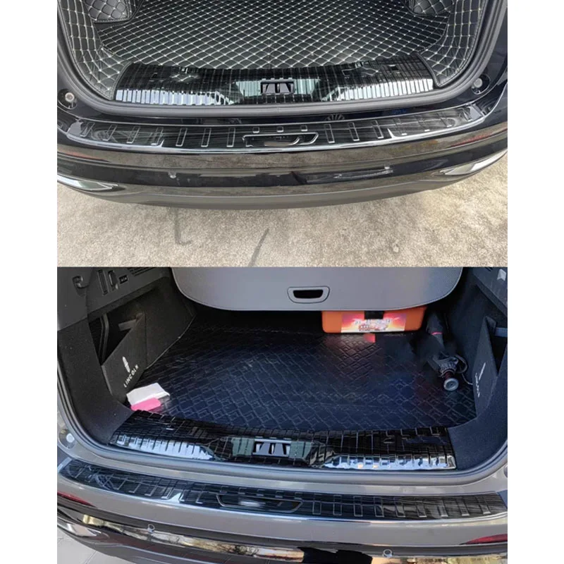 FIT FOR Lincoln Nautilus 2024-2026 Stainless steel black chrome Trunk outside inside Bumper Protector cover sill guard Trim