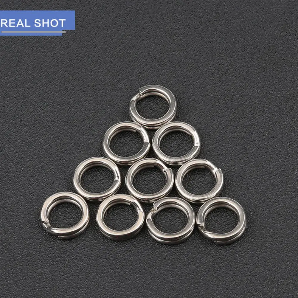 100PCS Hot Durable High Quality Swivel Snap Stainless Steel Fish Connector Fishing Split Rings