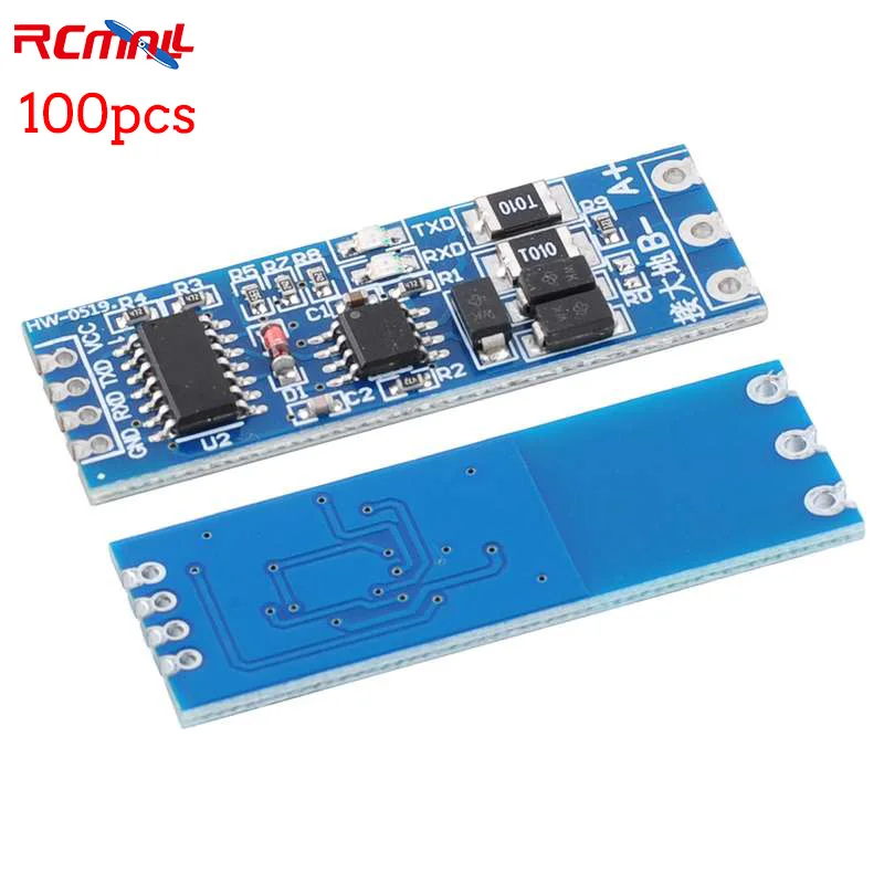 RCmall 100Pcs HW-519 TTL to RS485 Module 485 to Serial UART Level Mutual Conversion Hardware Automatic Flow Control