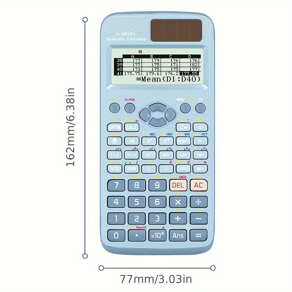 BLUE-FX-991EX - Scientific Calculator Battery Power Advanced, with 552 functions, suitable for school students and teachers