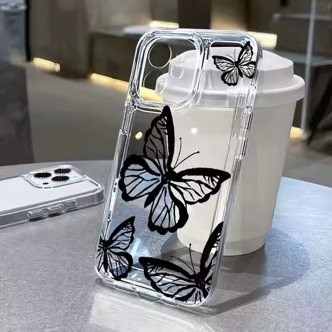 Butterfly Clear Soft Case For Samsung S25 Ultra S24 S23 S22 Plus S21 S20 FE A56 A36 A26 A55 5G A54 A53 A52 A33 A34 A32 A35 Cover