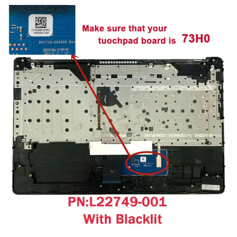 New Palmrest Keyboard &Touchpad For HP 17BY 17-BY 17-CA L22749-001 L22750-001