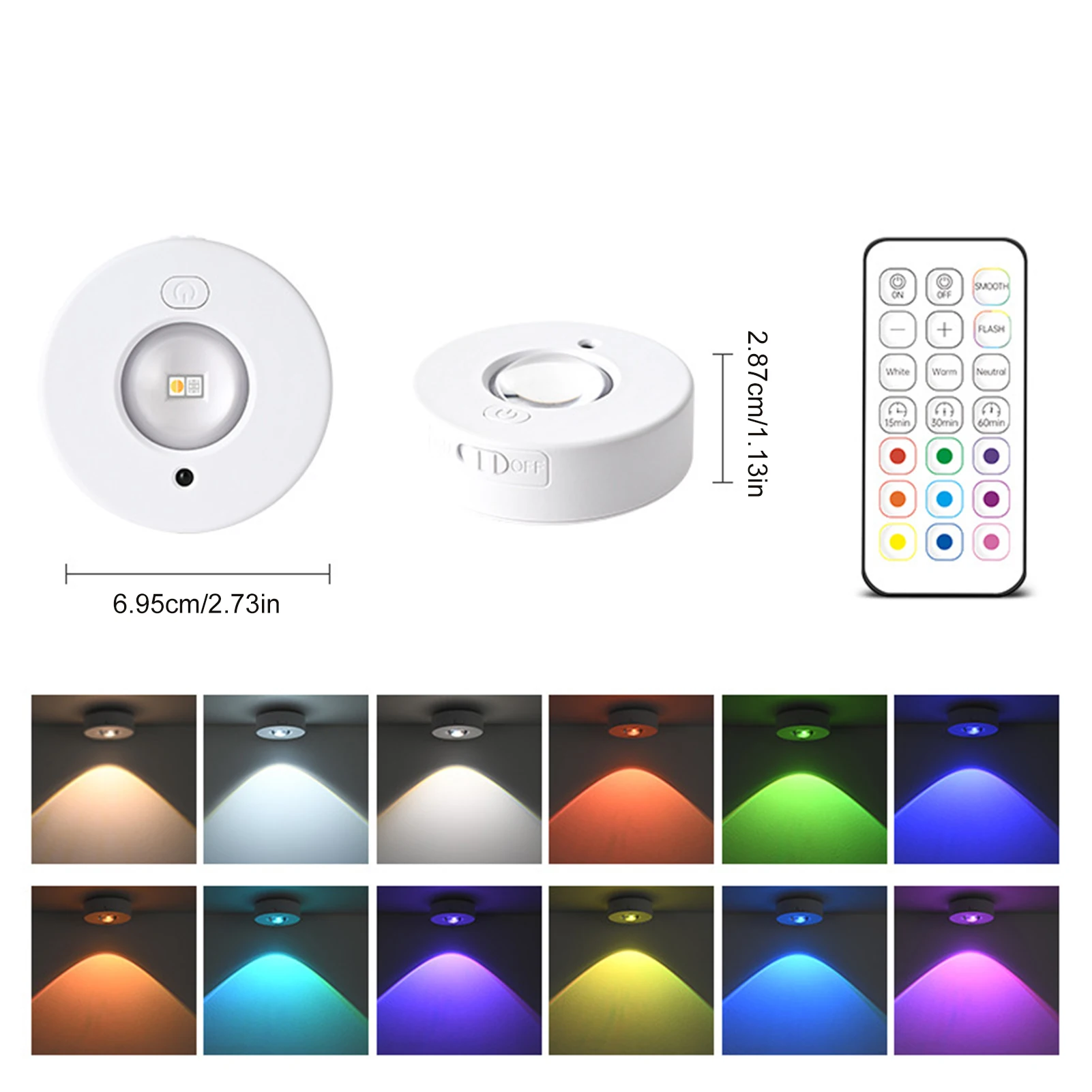 ไฟ LED ตู้แม่เหล็ก 3 ชิ้น/6 ชิ้น 0.3 วัตต์ พร้อมรีโมท ชาร์จผ่าน Type-C ปรับอุณหภูมิสีได้ ตั้งเวลาได้ 15/30/60 นาที