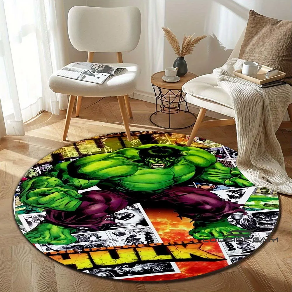 Marvel Superhero Hulk Round Rug, Soft and Customizable Gift, Home Decor, Cartoon Rug, Kids Room Rug