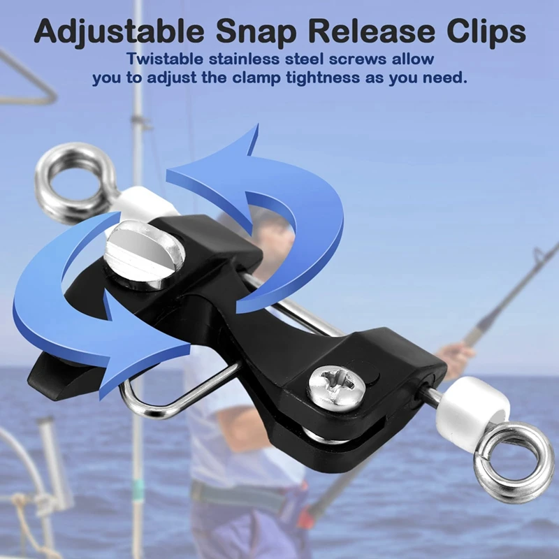 6Pcs Outrigger Release Clips Downrigger Release Clips With Adjustable Tension Planer Board Clips Downrigger Fishing Kite