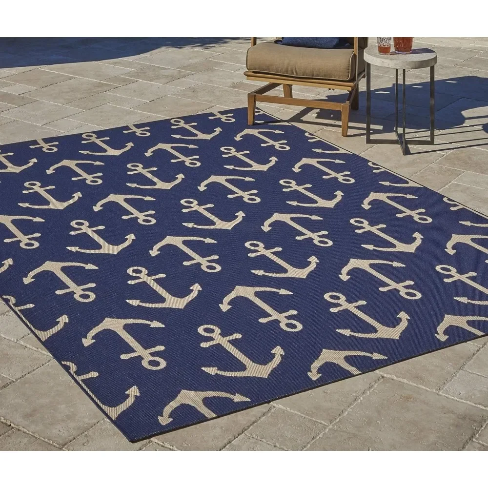 

Outdoor Area Rug 8x10 Ft, Stain & UV Resistant Carpet, Deck, Patio, Poolside & Mudroom, 8x10 Ft Large Outdoor Area Rug