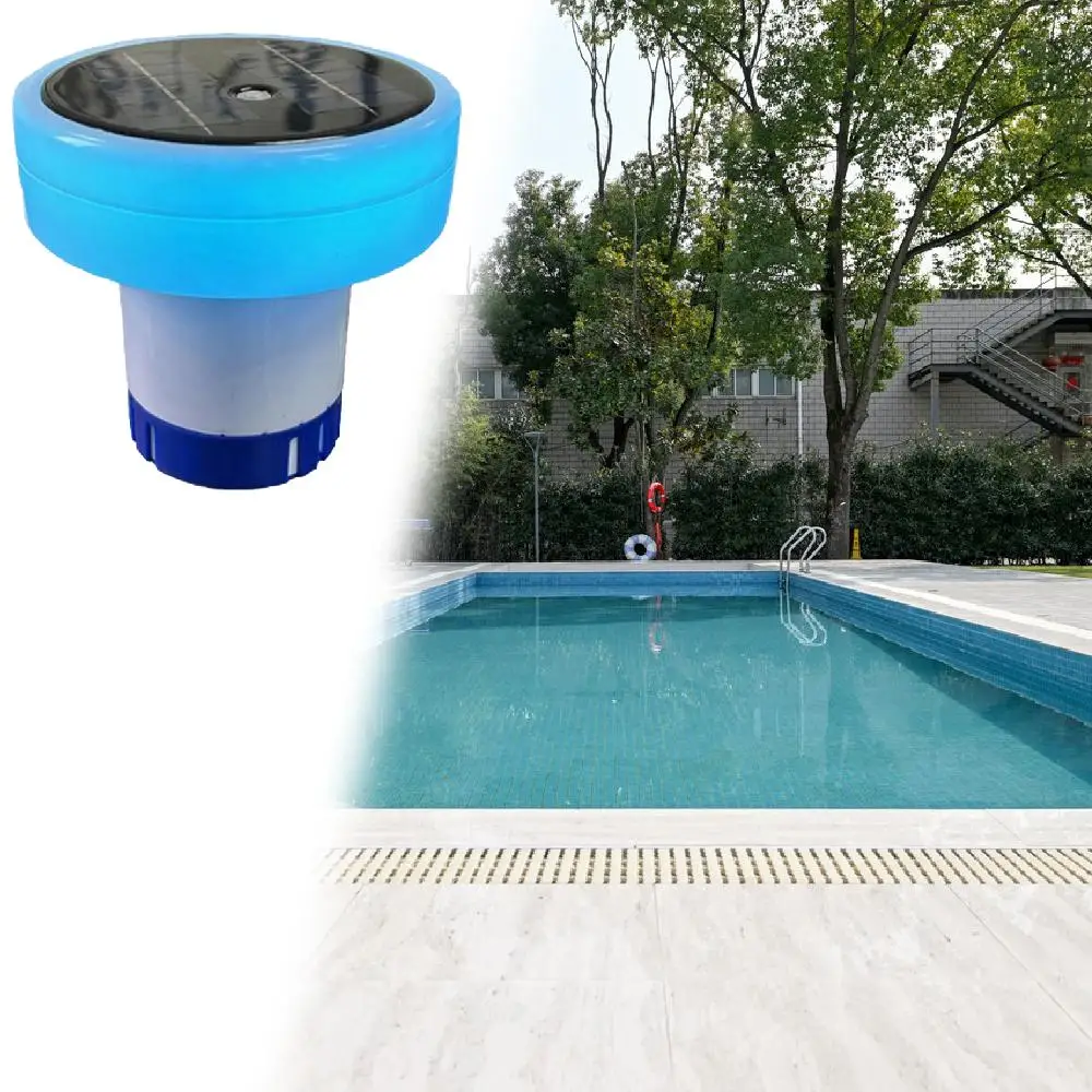 Pool Chlorine Dispenser Floater Portable Solar Light for Fountains Tubs Pond