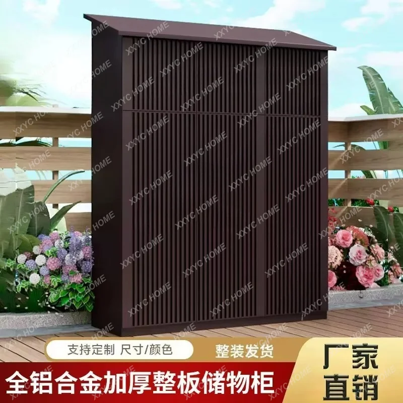 XXModern Outdoor Balcony Courtyard Storage Cabinet  Thickened Aluminum Alloy Garden Tool Cabinet Outdoor Furniture