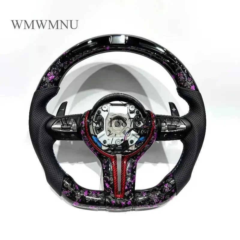 Wmwmnu LED Strip Racing Car Steering Wheel Game Controller for PC Compatible with F13 Logo Design