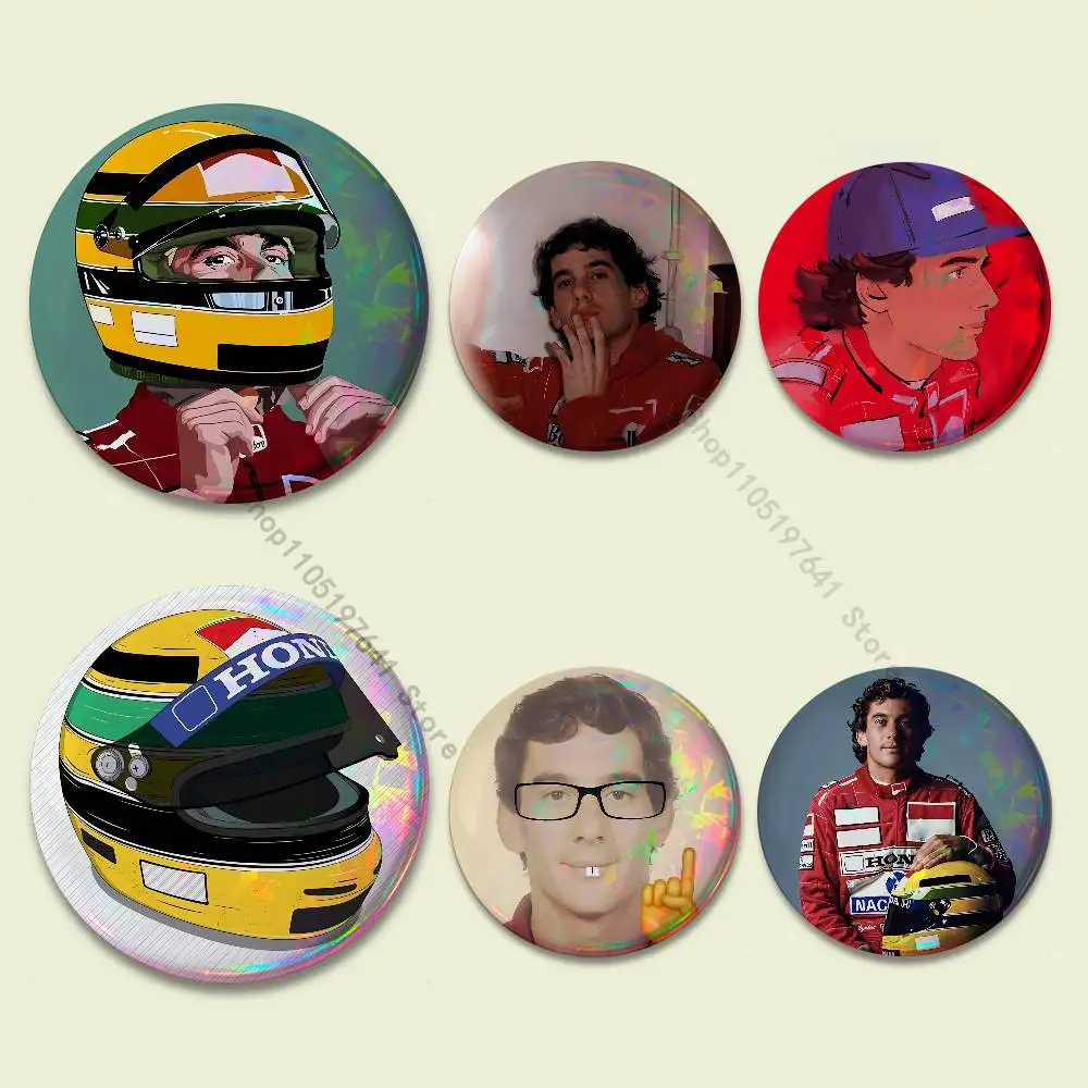 

Racing Driver A-Ayrton S-Senna Unique Round Badge Pin Bag Decor Collectible Friends Gift
