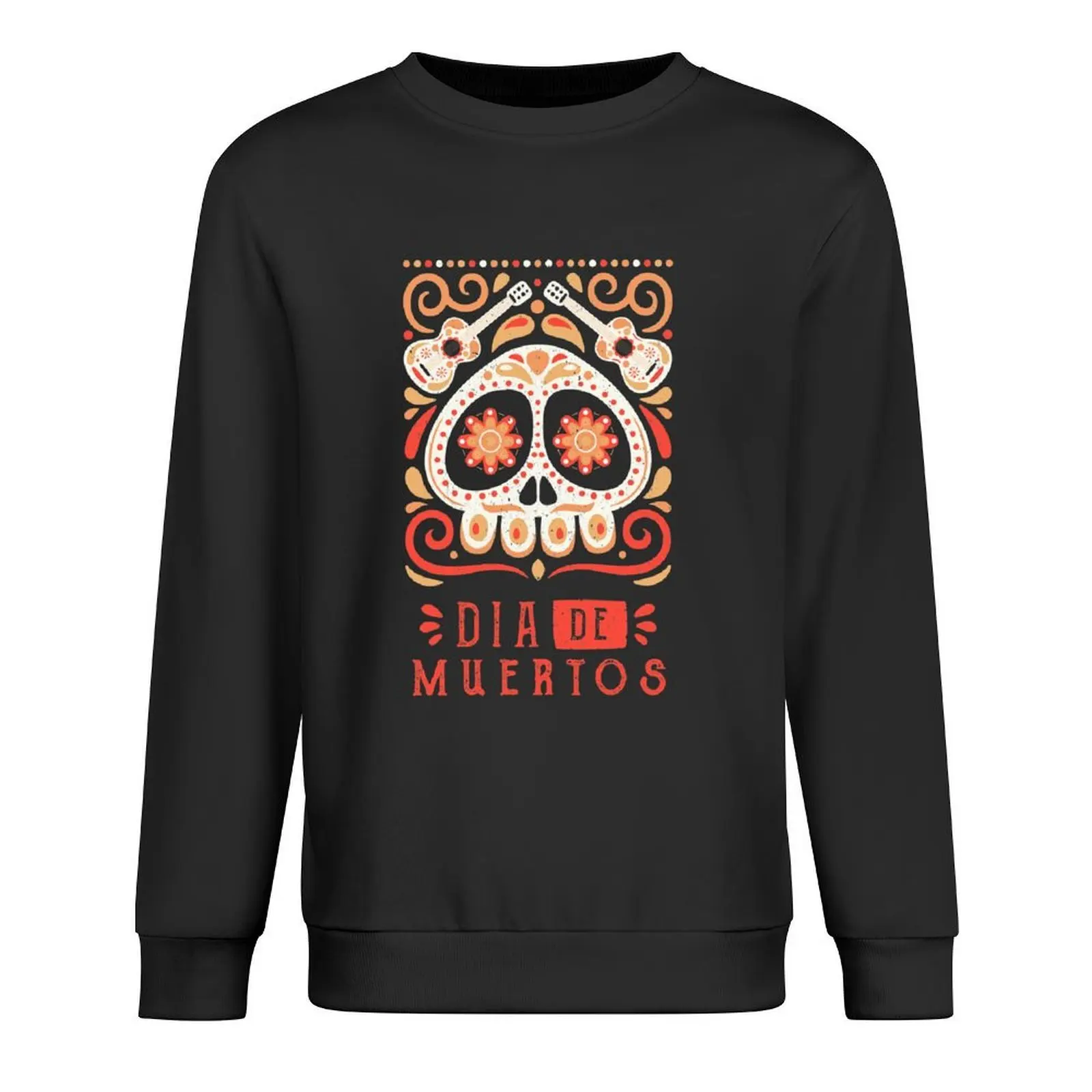 Dia de Muertos, Mexican Day of the Dead Sugar Skull & Guitars Design Pullover men's clothes hoody